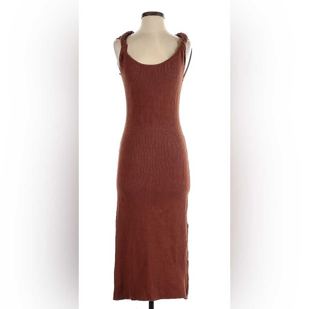 Good American Women's Twist Strap Midi Sweater Dress Size 5/6